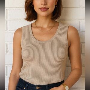 Lafayette 148 New York‎ Ribbed Scoop Neck Sweater Tank